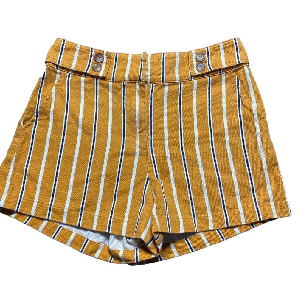 Harper Heritage Yellow Striped Denim Shorts Small